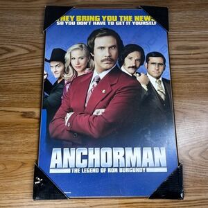 Silver Buffalo Anchorman Ron Burgundy Movie Poster Wood Wall Art 13x19 Comedy